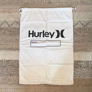 Hurley White Drawstring Travel Laundry Bag with Logo